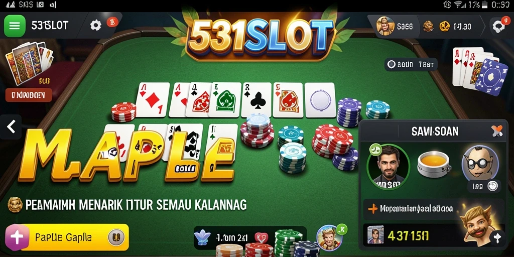 Tampilan gameplay seru di 531SLOT yang menampilkan kartu Gaple.