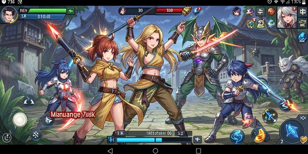 Tampilan gameplay menegangkan dalam dunia Anime yang fantastis.