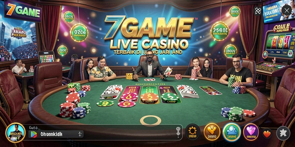 Tampilan gameplay Live Casino yang seru dan menarik di 7GAME.