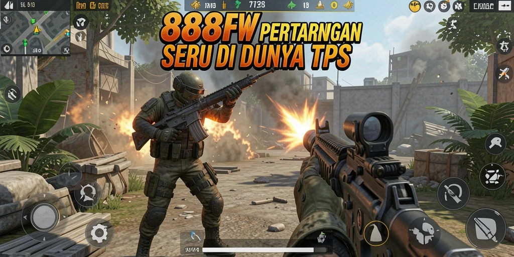 Screenshot 888FW menunjukkan aksi seru dalam gameplay TPS.