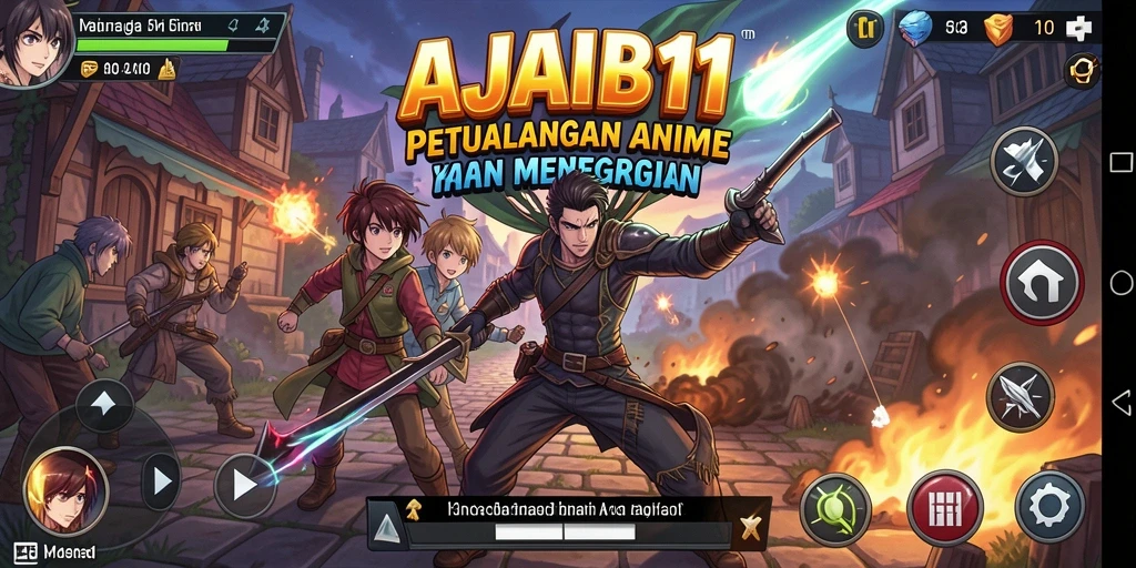 Screenshot AJAIB11 menunjukkan aksi pertempuran karakter Anime yang menakjubkan.