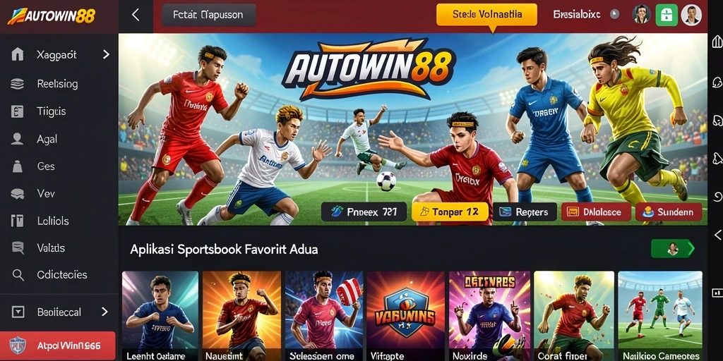 Tampilan utama AUTOWIN88 dengan berbagai pilihan taruhan olahraga.