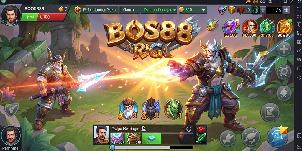 Tampilan gameplay menawan di <strong>BOS88</strong> dengan aksi petualangan RPG yang seru.