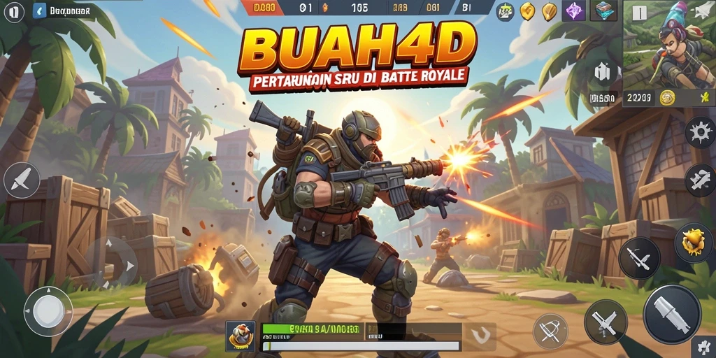 Gameplay seru BUAH4D dalam pertempuran Battle Royale.