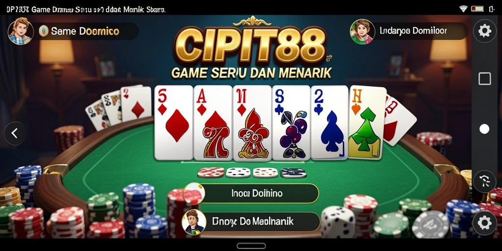 Screenshot CIPIT88 menampilkan pertandingan Domino yang seru dan interaktif.