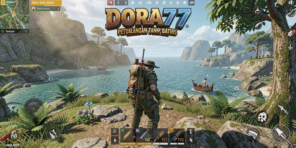Gameplay DORA77 menampilkan petualangan menarik di dunia terbuka.