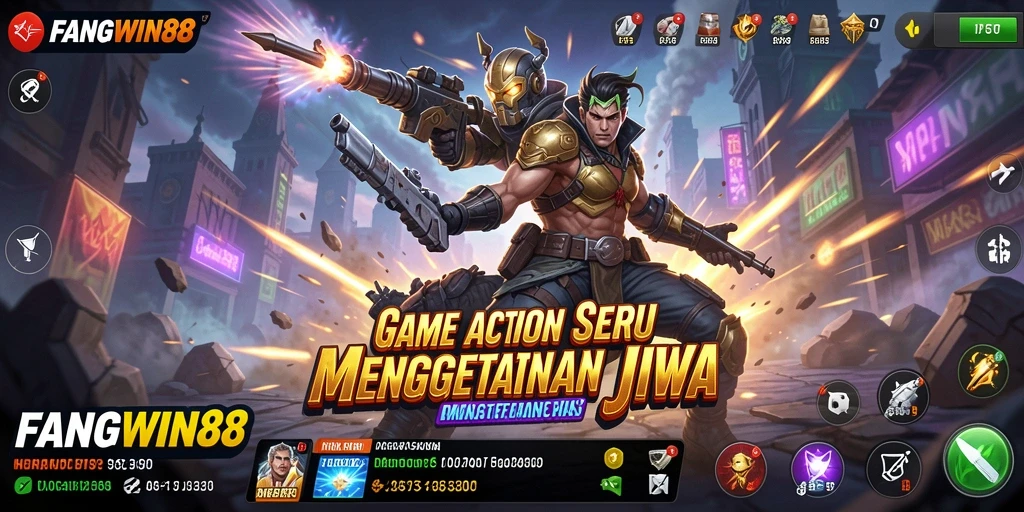 Screenshot utama FANGWIN88 menampilkan aksi pertempuran mendebarkan.