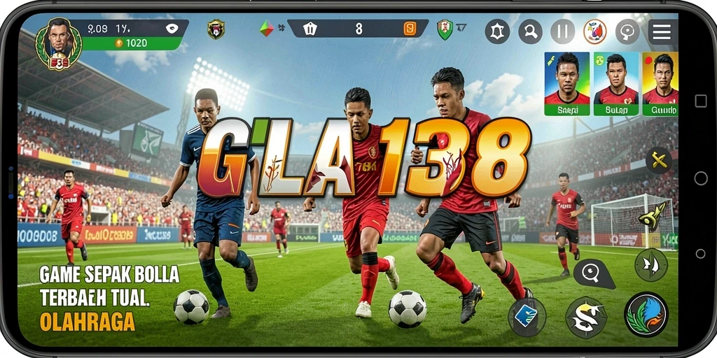 Screenshot GILA138 menampilkan aksi permainan sepak bola yang seru.