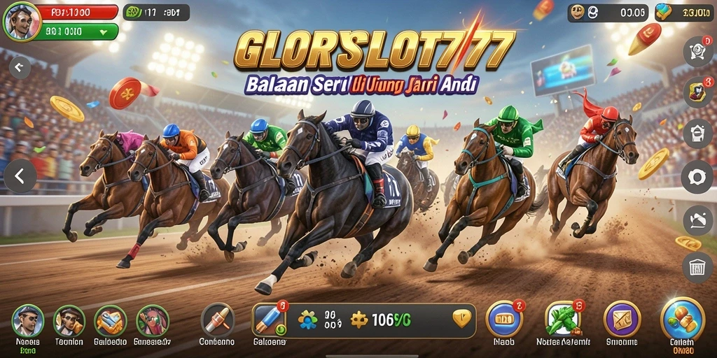 Tampilan gameplay seru saat balapan di GLORYSLOT777.