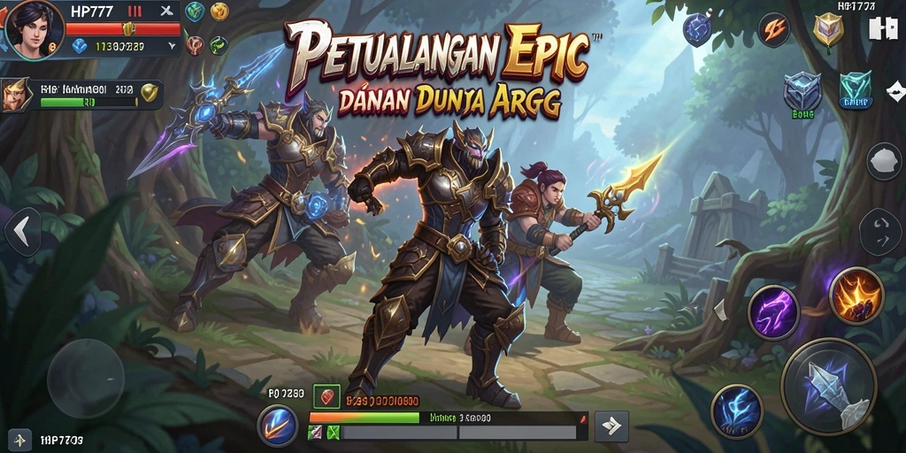 Tampilan menarik dari gameplay ARPG HP777 dengan pertarungan seru.