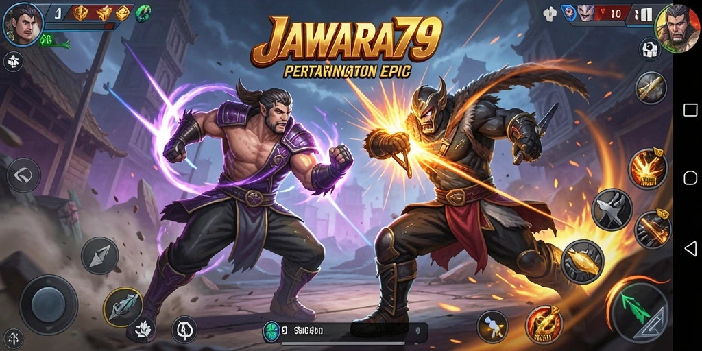 Tampilan gameplay JAWARA79 yang intens dan penuh aksi.