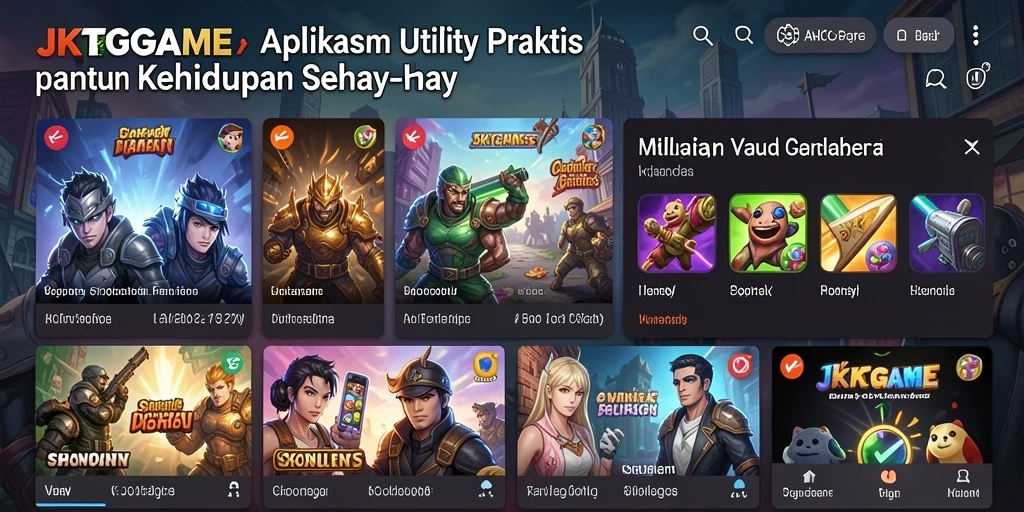 Screenshot tampilan JKTGAME dengan fitur Utility yang menarik.