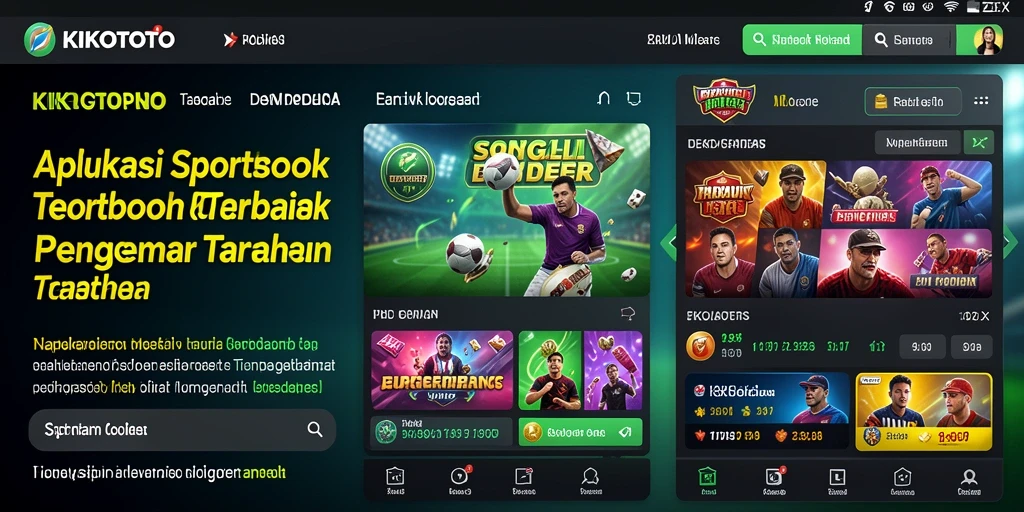 Tampilan aplikasi KIKOTOTO dengan fitur taruhan olahraga yang menarik.
