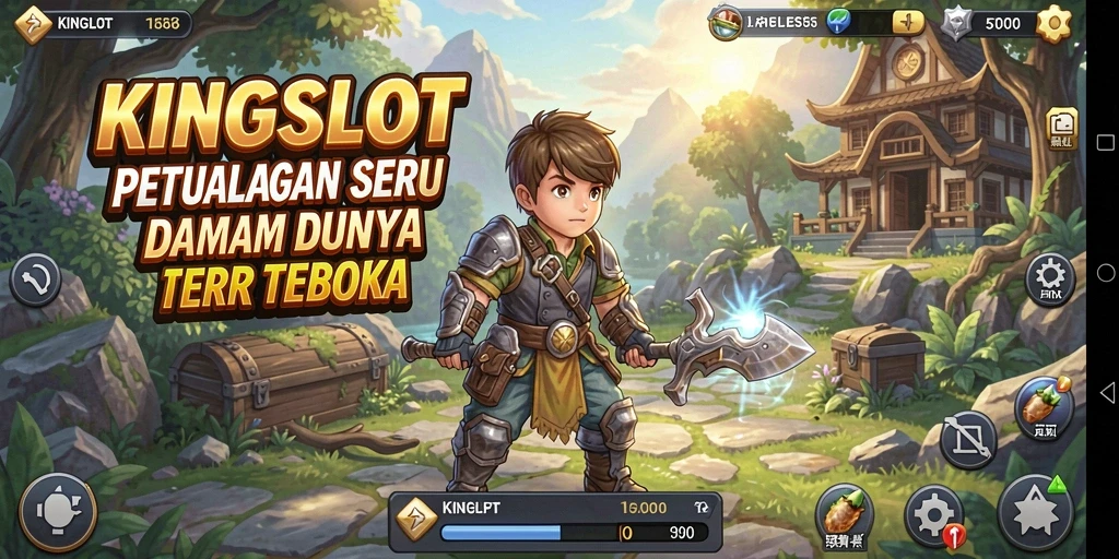 Tampilan gameplay KINGSLOT yang menakjubkan dalam dunia terbuka.