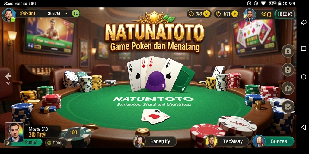 Tampilan gameplay Poker yang seru dan menarik di NATUNATOTO.