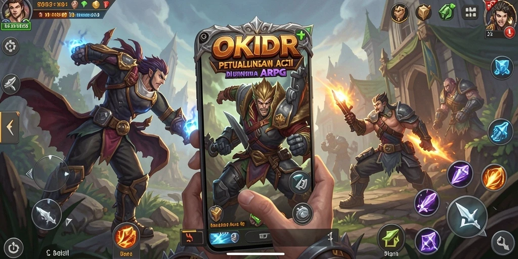 Screenshot menampilkan aksi mendebarkan dalam game ARPG OKIDR.