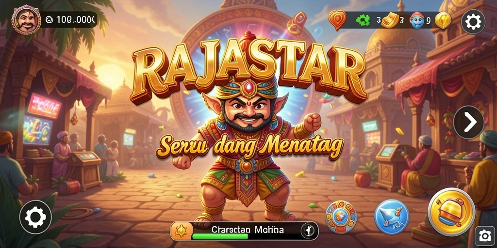 Screenshot gameplay RAJASTAR yang penuh aksi dan tantangan.