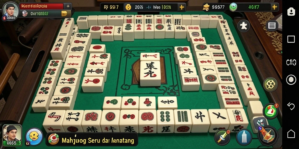Tampilan gameplay menarik dari RP6677 dengan grafis Mahjong yang memukau.