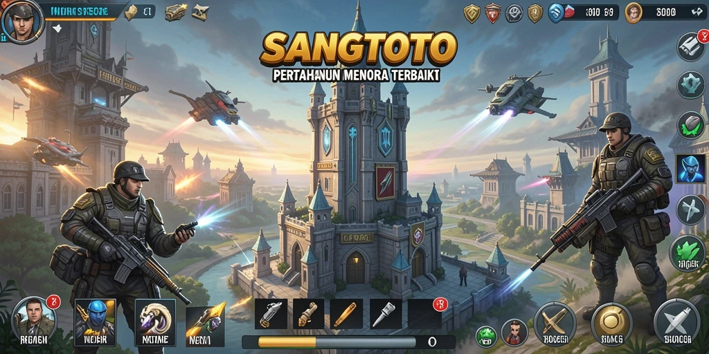 Tampilan gameplay SANGTOTO yang menegangkan dalam pertahanan menara.