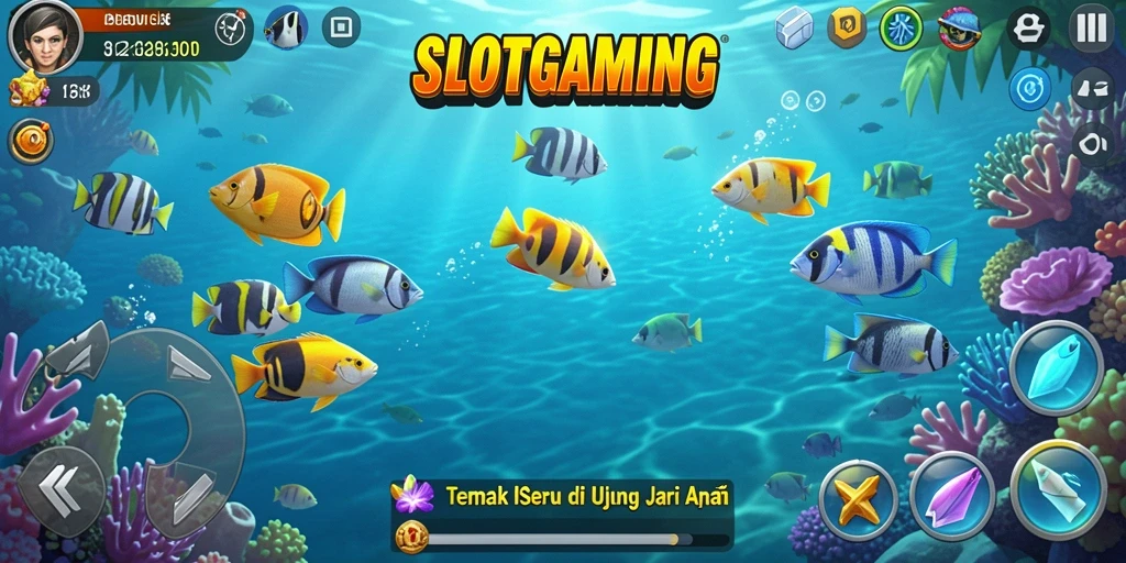 Menampilkan aksi seru dalam menangkap ikan di SLOTGAMING.