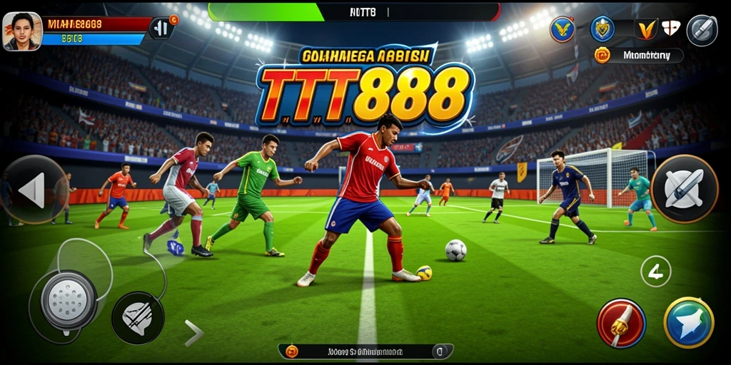 Tangkapan layar utama menunjukkan pertandingan kompetitif dalam TTT888.