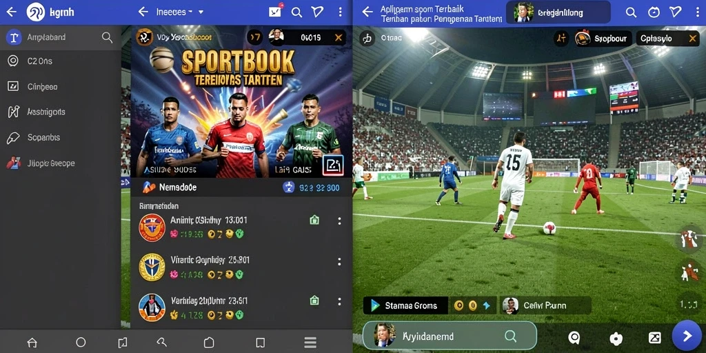 Screenshot interaktif dari gameplay Sportsbook di V21.